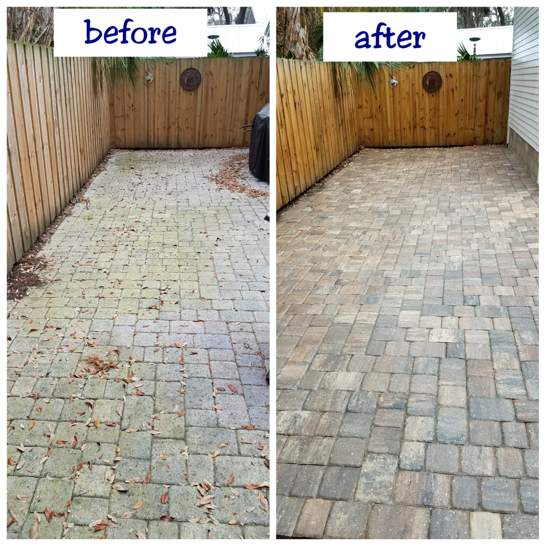 Before after image after pressure washing pavement 22