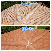 Before after image after pressure washing rooftop 8