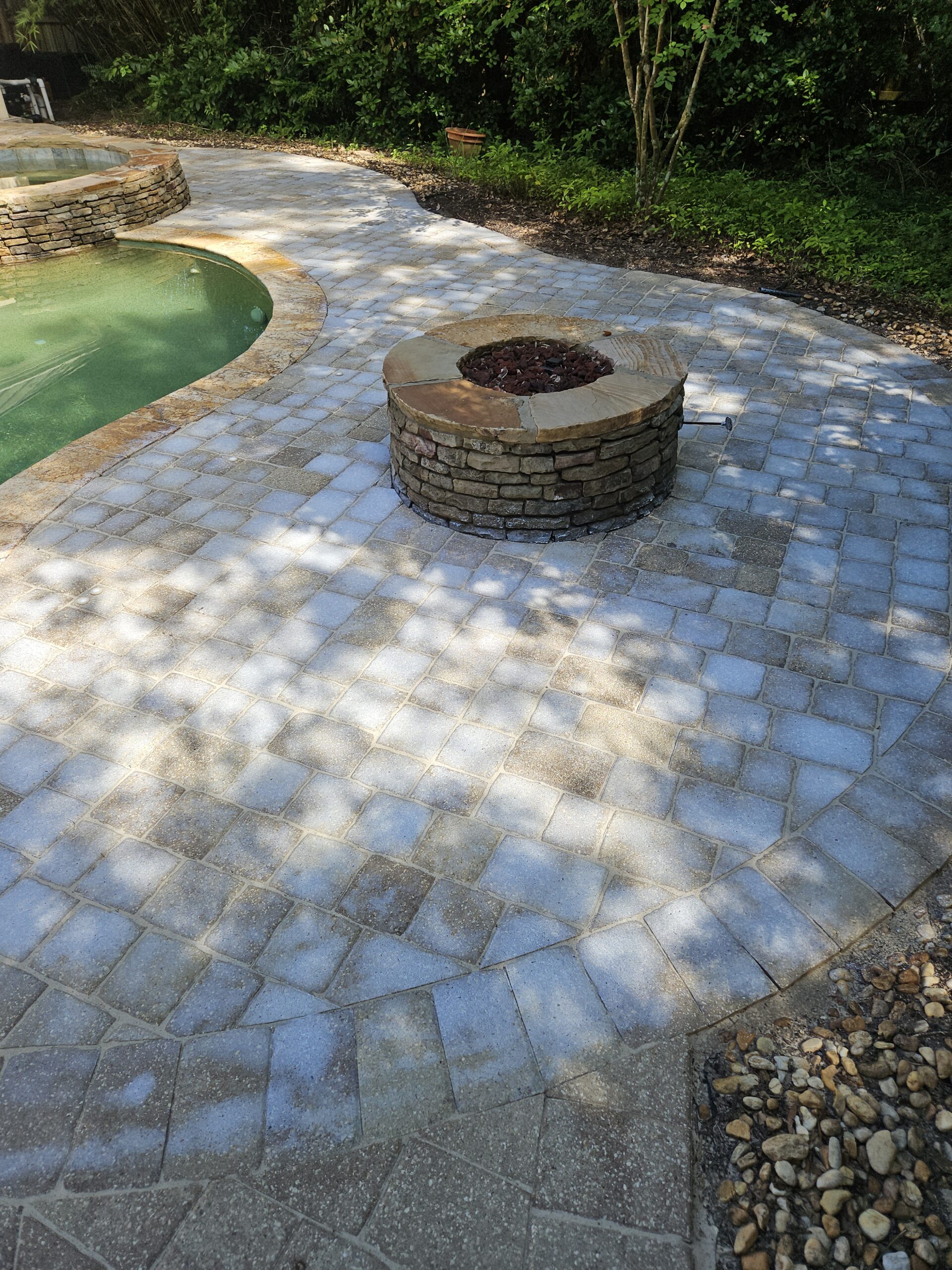 Firepit and Patio pressure washed in St. Augustine Fl